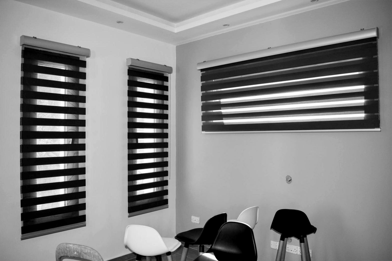 Dark shade Zebra blinds control MEKO Blinds, Melbourne